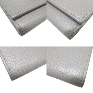 美品 グッチ GGマーモント 456118 レザー グレー 6連 キーケース 0797【中古】GUCCI