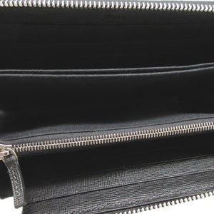 新品同様 フェンディ カーリト カールラガーフェルド 8M0299 レザー ブラック 黒 ラウンドファスナー長財布 財布 0799【中古】FENDI