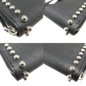 新品同様 フェンディ カーリト カールラガーフェルド 8M0299 レザー ブラック 黒 ラウンドファスナー長財布 財布 0799【中古】FENDI