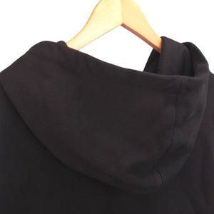 美品 バルマン ロゴプリント スウェットフーディー Sサイズ 長袖 SJT047GC87 パーカーコットン ブラック 0803【中古】BALMAIN