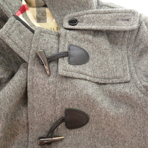 美品 バーバリー ダッフルコート ウール100％ グレー 0829 BURBERRY BRIT【中古】BURBERRY