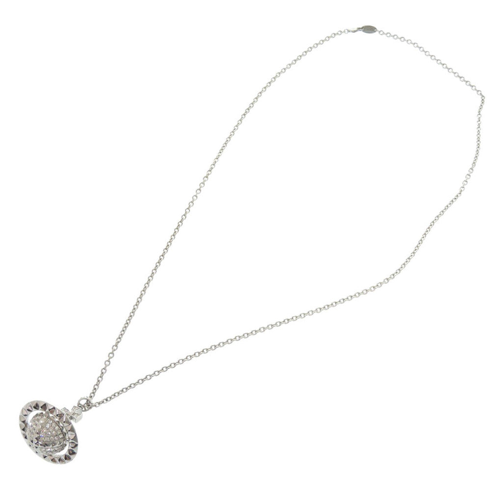 美品 ヴィヴィアンウエストウッド MAYFAIR LARGE ORB 土星 ストーン/メタル シルバー ネックレス 0849【中古】Vivienne Westwood