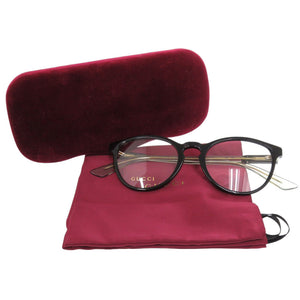 新品同様 グッチ インターロッキングG GG0534OA プラスチック ブラック クリア メガネ 0850【中古】GUCCI