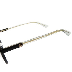 新品同様 グッチ インターロッキングG GG0534OA プラスチック ブラック クリア メガネ 0850【中古】GUCCI