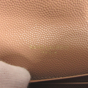 新品同様 サンローランパリ 414404 カサンドラ レザー ピンクベージュ ロゴ カードケース 財布 0859【中古】SAINT LAURENT PARIS