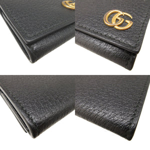美品 グッチ GGマーモント 473959 レザー ブラック 黒 コインケース 0862【中古】GUCCI