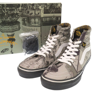 未使用品 ヴィヴィアンウエストウッド アングロマニア ピカデリーサーカス柄 ハイカットスニーカー 25cm SK8-HI VANS ANGLOMANIA VANS SK8-HI MONO スニーカー モノクロ 0863【中古】Vivienne Westwood メンズ