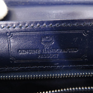 美品 エム シー エム ロゴ 2WAY レザー/PVC ネイビー ハンドバッグ 0887【中古】MCM