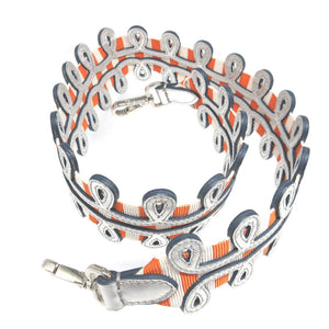 新品同様 フェンディ ストラップユー キャンバス レザー オレンジ シルバー ショルダーストラップ 0888-2【中古】FENDI