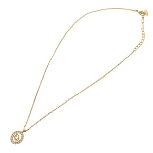 美品 クリスチャン ディオール ヴィンテージ ロゴ ストーン ゴールド ネックレス アクセサリー 0898 【中古】 Christian Dior