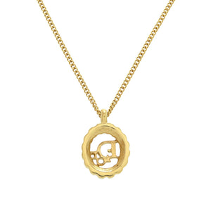 美品 クリスチャン ディオール ヴィンテージ ロゴ ストーン ゴールド ネックレス アクセサリー 0898 【中古】 Christian Dior