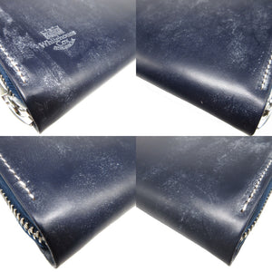 新品同様 ホワイトハウスコックス ブライドルレザー ネイビー 紺 ラウンドファスナー長財布 財布 0907【中古】Whitehouse Cox