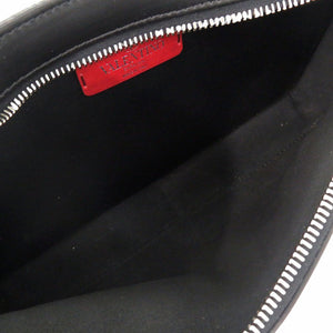 美品 ヴァレンティノ B0719WJW 0NI レザー ブラック ウエストバッグ 黒 0978【中古】VALENTINO