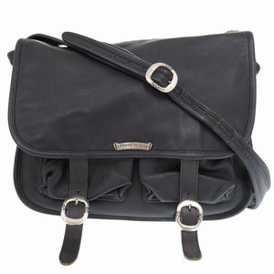 クロムハーツ ガンスリンガー メッセンジャーバッグ レザー ショルダーバッグ シルバー925 ブラック 黒 0997【中古】CHROME HEARTS
