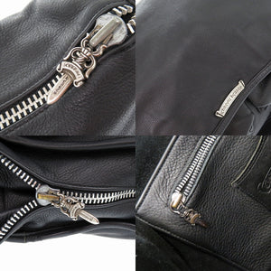 クロムハーツ ガンスリンガー メッセンジャーバッグ レザー ショルダーバッグ シルバー925 ブラック 黒 0997【中古】CHROME HEARTS