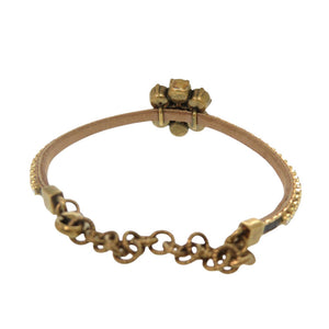 美品 グッチ クリスタル ダブルG ブレスレット 651557 I5671 8061 エイジングゴールド フィニッシュメタル 1010【中古】GUCCI