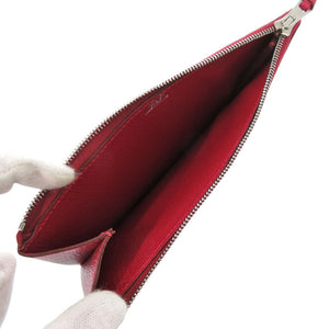 新品同様 エルメス クラリスGM シェーブル ルージュ □F刻印(2002年製) ポーチ バッグ 赤 1015【中古】HERMES
