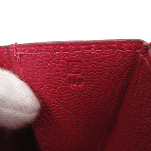 新品同様 エルメス クラリスGM シェーブル ルージュ □F刻印(2002年製) ポーチ バッグ 赤 1015【中古】HERMES