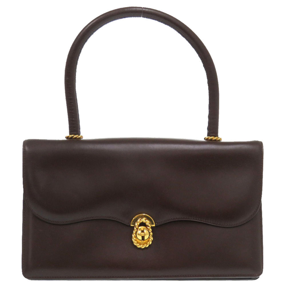 エルメス エスカル ボックスカーフ ブラウン ゴールド金具 〇C刻印 ハンドバッグ 茶 1020【中古】HERMES