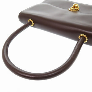 エルメス エスカル ボックスカーフ ブラウン ゴールド金具 〇C刻印 ハンドバッグ 茶 1020【中古】HERMES