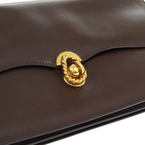 エルメス エスカル ボックスカーフ ブラウン ゴールド金具 〇C刻印 ハンドバッグ 茶 1020【中古】HERMES