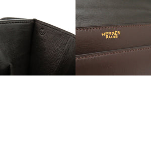 エルメス エスカル ボックスカーフ ブラウン ゴールド金具 〇C刻印 ハンドバッグ 茶 1020【中古】HERMES