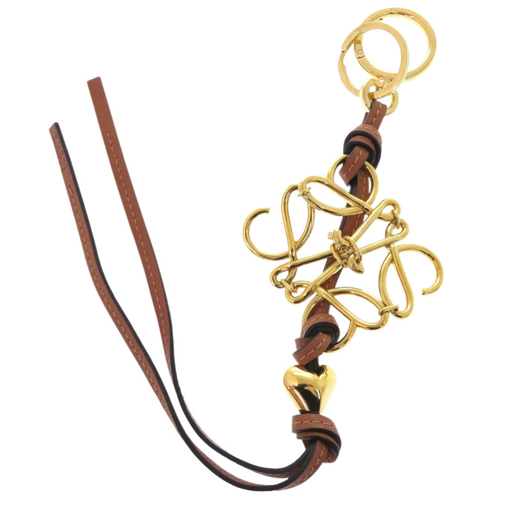 新品同様 ロエベ アナグラム チャーム C821232X01 カーフ 真鍮 ゴールド 1023【中古】LOEWE