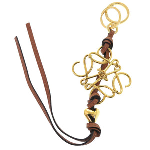 新品同様 ロエベ アナグラム チャーム C821232X01 カーフ 真鍮 ゴールド 1023【中古】LOEWE