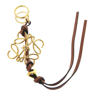 新品同様 ロエベ アナグラム チャーム C821232X01 カーフ 真鍮 ゴールド 1023【中古】LOEWE