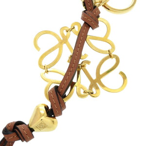 新品同様 ロエベ アナグラム チャーム C821232X01 カーフ 真鍮 ゴールド 1023【中古】LOEWE