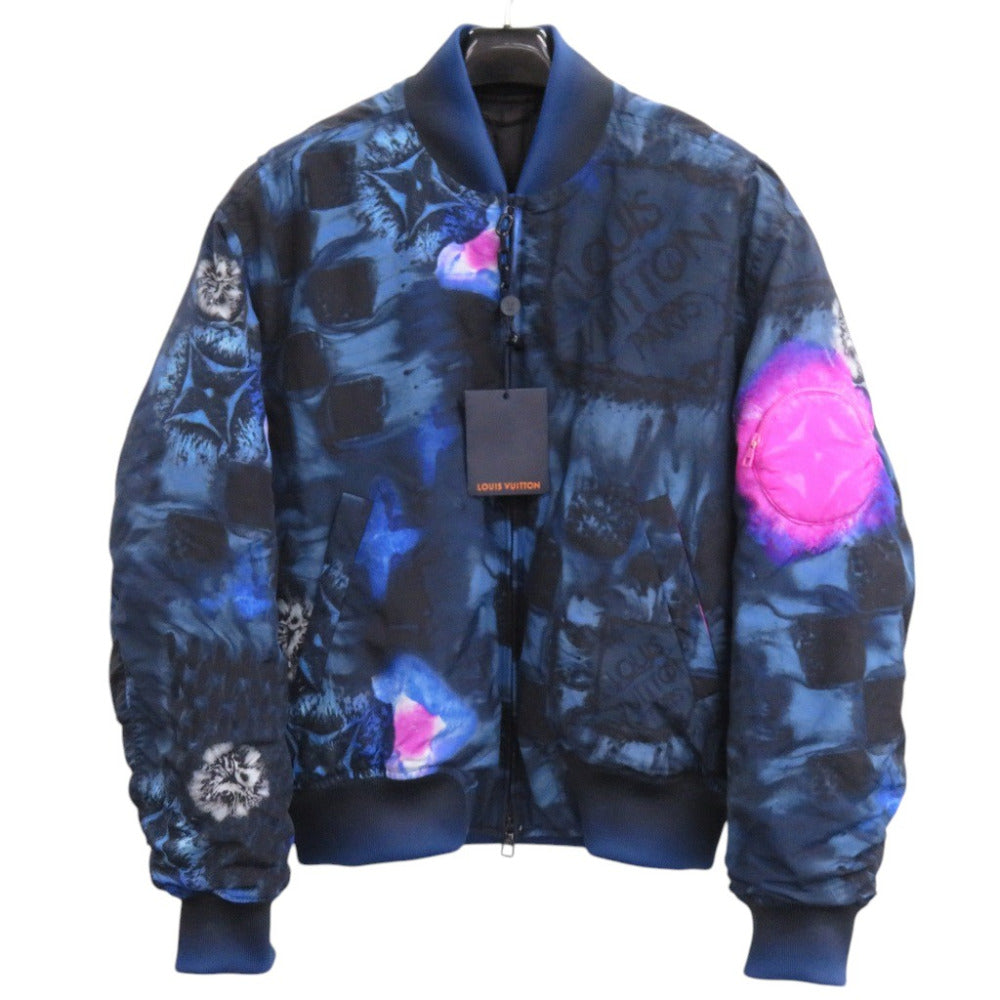 未使用品 ルイ ヴィトン ソルトプリントボンバー 1A90JL ナイロン ブルー ボンバージャケット LV 1043【中古】LOUIS VUITTON メンズ