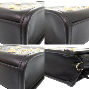 新品同様 ジミーチュウ MINI N/S  スタッズ 2WAY ミニトートバッグ クリスタルスター レザー ブラック 1051【中古】JIMMY CHOO