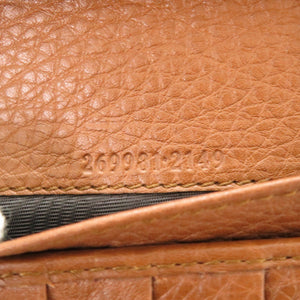 新品同様 グッチ バンブータッセル Wホック 269981 GGキャンバス ブラウン 二つ折り長財布 茶 1059【中古】GUCCI