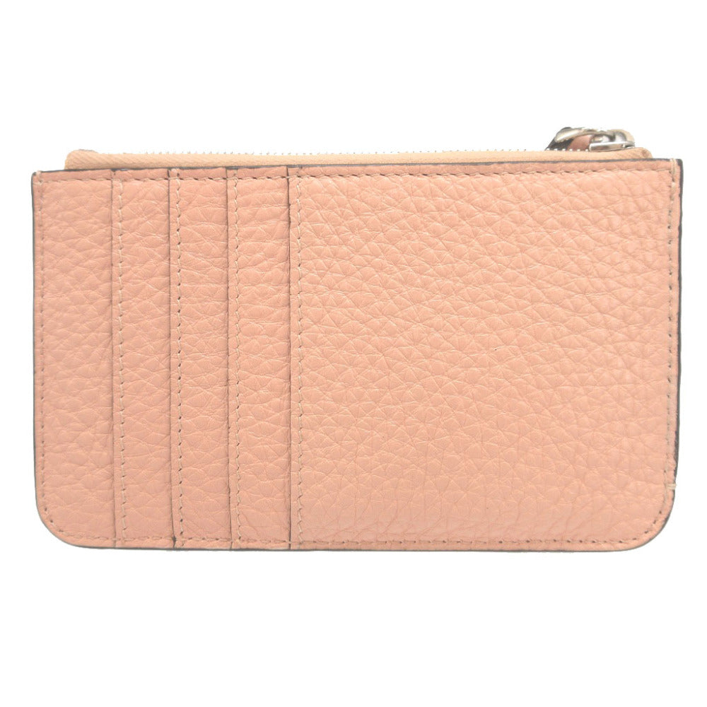 新品同様 フェンディ 8AP161 レザー ピンク フラグメントケース コインケース カードケース 1074【中古】FENDI