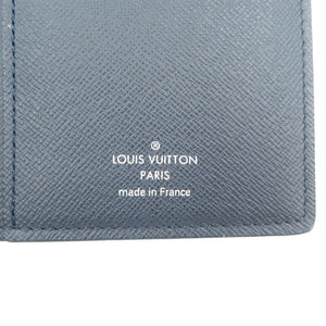 美品 ルイヴィトン ポルトフォイユ ブラザ M30502 タイガレザー シルバー金具 ネイビー 紺 長財布 1083【中古】LOUIS VUITTON