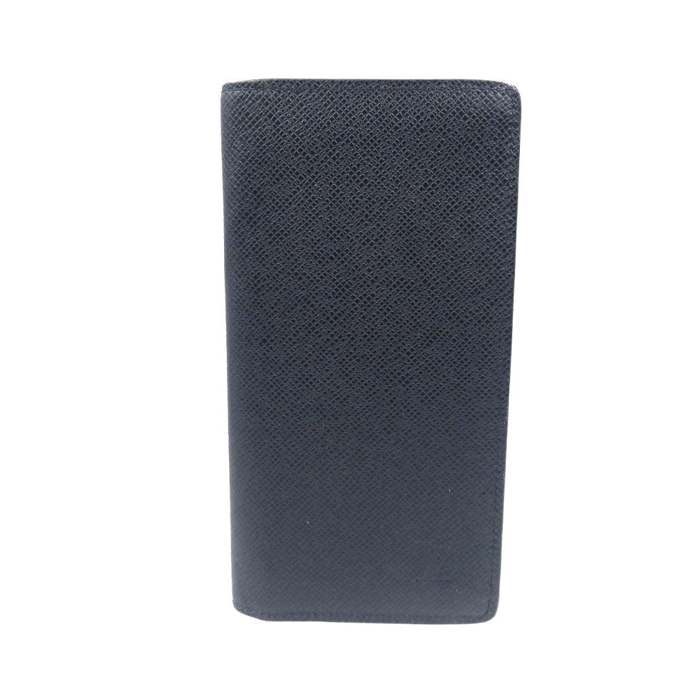 美品 ルイヴィトン ポルトフォイユ ブラザ M30502 タイガレザー シルバー金具 ネイビー 紺 長財布 1083【中古】LOUIS VUITTON