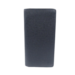 美品 ルイヴィトン ポルトフォイユ ブラザ M30502 タイガレザー シルバー金具 ネイビー 紺 長財布 1083【中古】LOUIS VUITTON