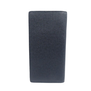 美品 ルイヴィトン ポルトフォイユ ブラザ M30502 タイガレザー シルバー金具 ネイビー 紺 長財布 1083【中古】LOUIS VUITTON