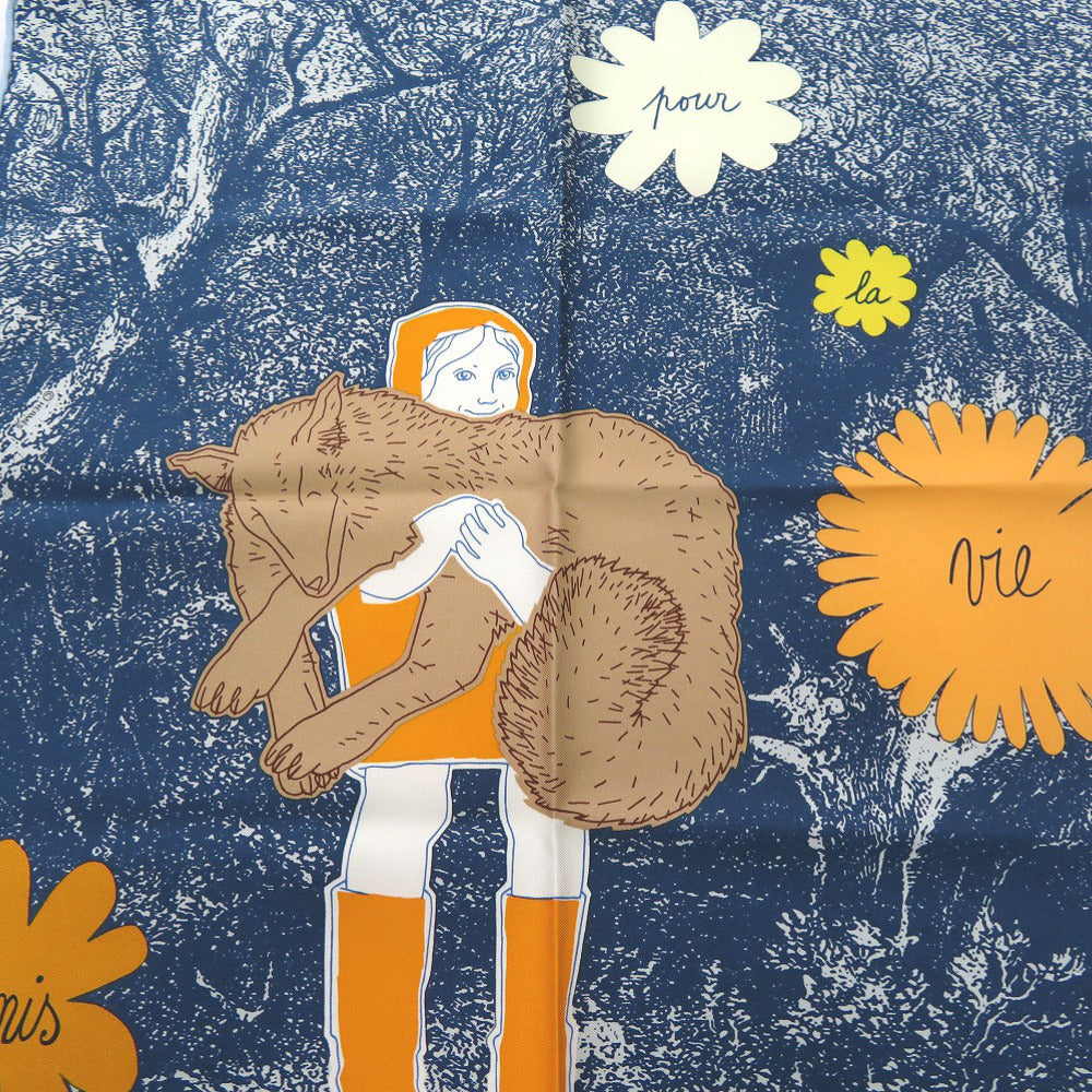 美品 エルメス カレ45 ガヴロッシュ 生涯の友人 AMIS POUR LA VIE シルク マルチカラー スカーフ 1085【中古】HERMES