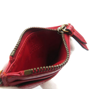 グッチ GGマーモント 627064 ダブルG レザー ゴールド金具 レッド 赤 キーチェーン付き コインケース カードケース 1091【中古】GUCCI