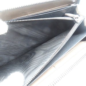 新品同様 ボッテガヴェネタ イントレチャート レザー ブラウン ラウンドファスナー 長財布 1094【中古】BOTTEGA VENETA