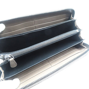 新品同様 ボッテガヴェネタ イントレチャート レザー ブラウン ラウンドファスナー 長財布 1094【中古】BOTTEGA VENETA