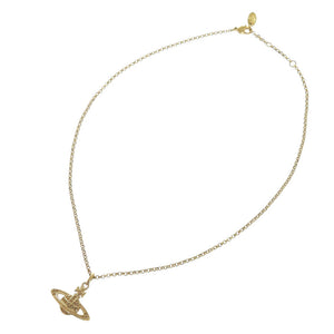 新品同様 ヴィヴィアンウエストウッド オーブ ストーン メタル ゴールド ネックレス 1107【中古】Vivienne Westwood