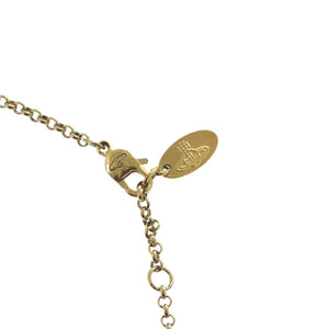 新品同様 ヴィヴィアンウエストウッド オーブ ストーン メタル ゴールド ネックレス 1107【中古】Vivienne Westwood