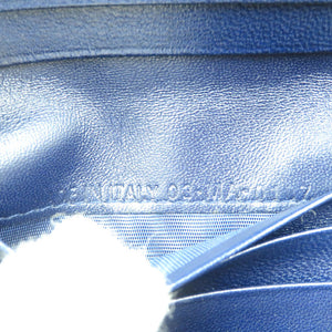 新品同様 クリスチャンディオール 蜂 ビー レザー ゴールド金具 ネイビー 紺 二つ折り財布 1128【中古】Christian Dior