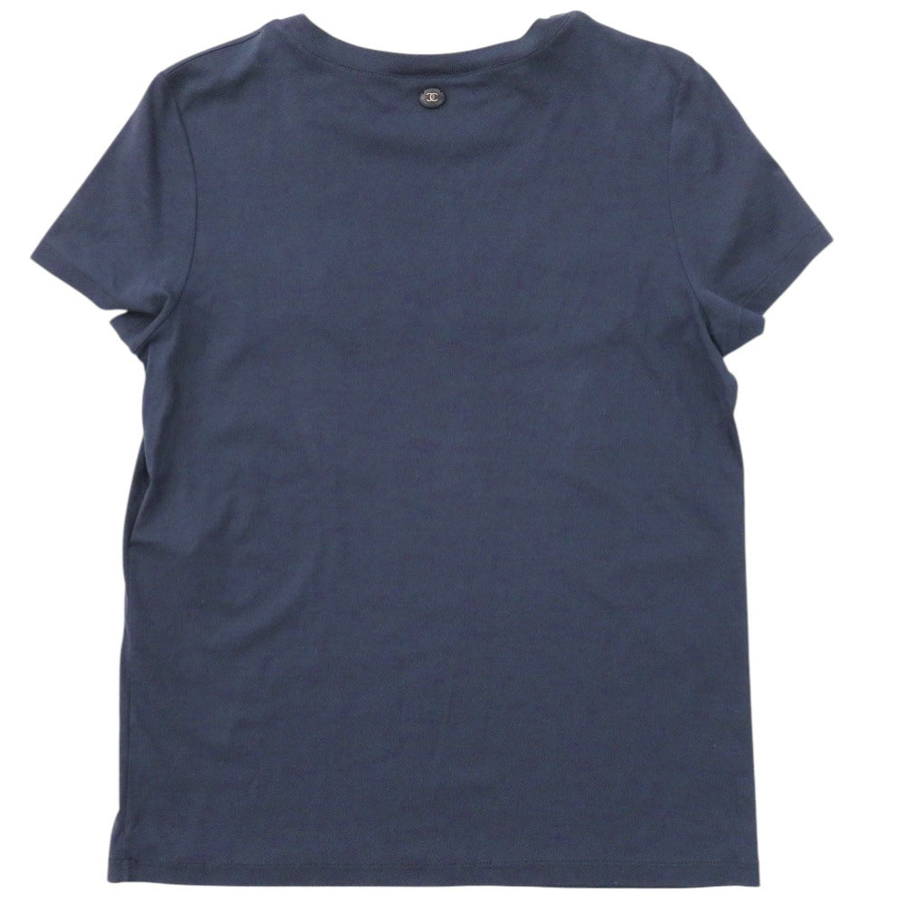 シャネル ガブリエル P57359K07506 サイズ34 コットン ネイビー 半袖Tシャツ 1139【中古】CHANEL