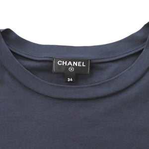 シャネル ガブリエル P57359K07506 サイズ34 コットン ネイビー 半袖Tシャツ 1139【中古】CHANEL
