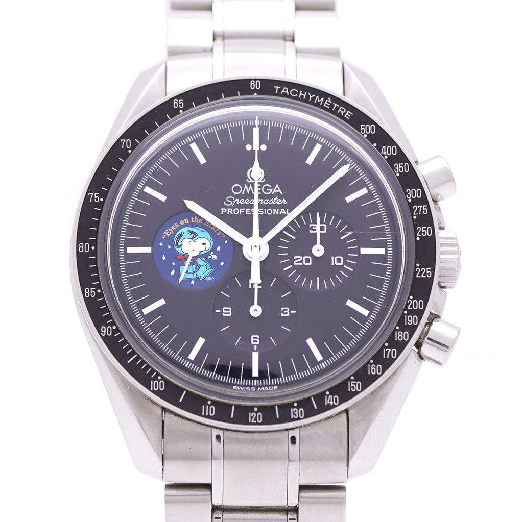 オメガ スピードマスター スヌーピーアワード 世界限定5441本 手巻き 腕時計 ブラック 黒文字盤 1144-12【中古】OMEGA メンズ