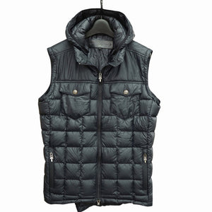 美品 クロムハーツ ダガージップ クロスボタン ダウンベスト ブラック サイズS 黒 フードあり 1144【中古】CHROME HEARTS メンズ