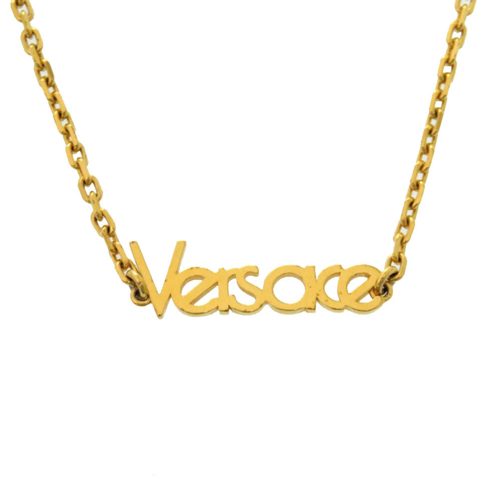 美品 ヴェルサーチ メデューサ ロゴ ゴールド ネックレス アクセサリー 1175 【中古】 VERSACE